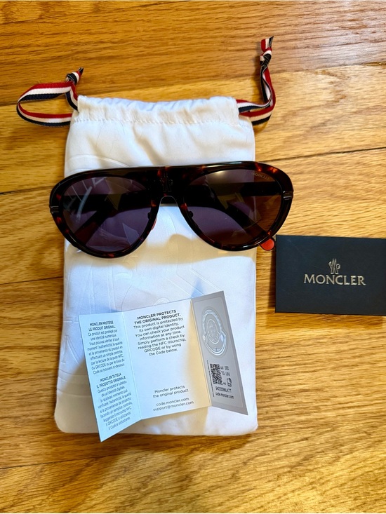Moncler Other - Moncler Navigaze Aviator Sunglasses Tortoiseshell w/Red Accents NWT